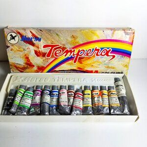Horse 14 colors Tempera Paint Set. Manufacturer sealed, Extra large white tube